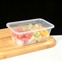 Boîte alimentaire rectangulaire en PP de qualité alimentaire, compatible micro-ondes et congélateur, pour snacks, déjeuners, nouilles, emballage alimentaire à emporter