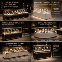 Vitrine de présentation de bijoux verrouillable personnalisable avec éclairage LED et intérieur en velours pour les magasins de bijoux en gros