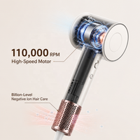 Sèche-cheveux certifié CE 2000W, moteur BLDC 110 000 tr/min, température intelligente NTC, ions négatifs, buse magnétique