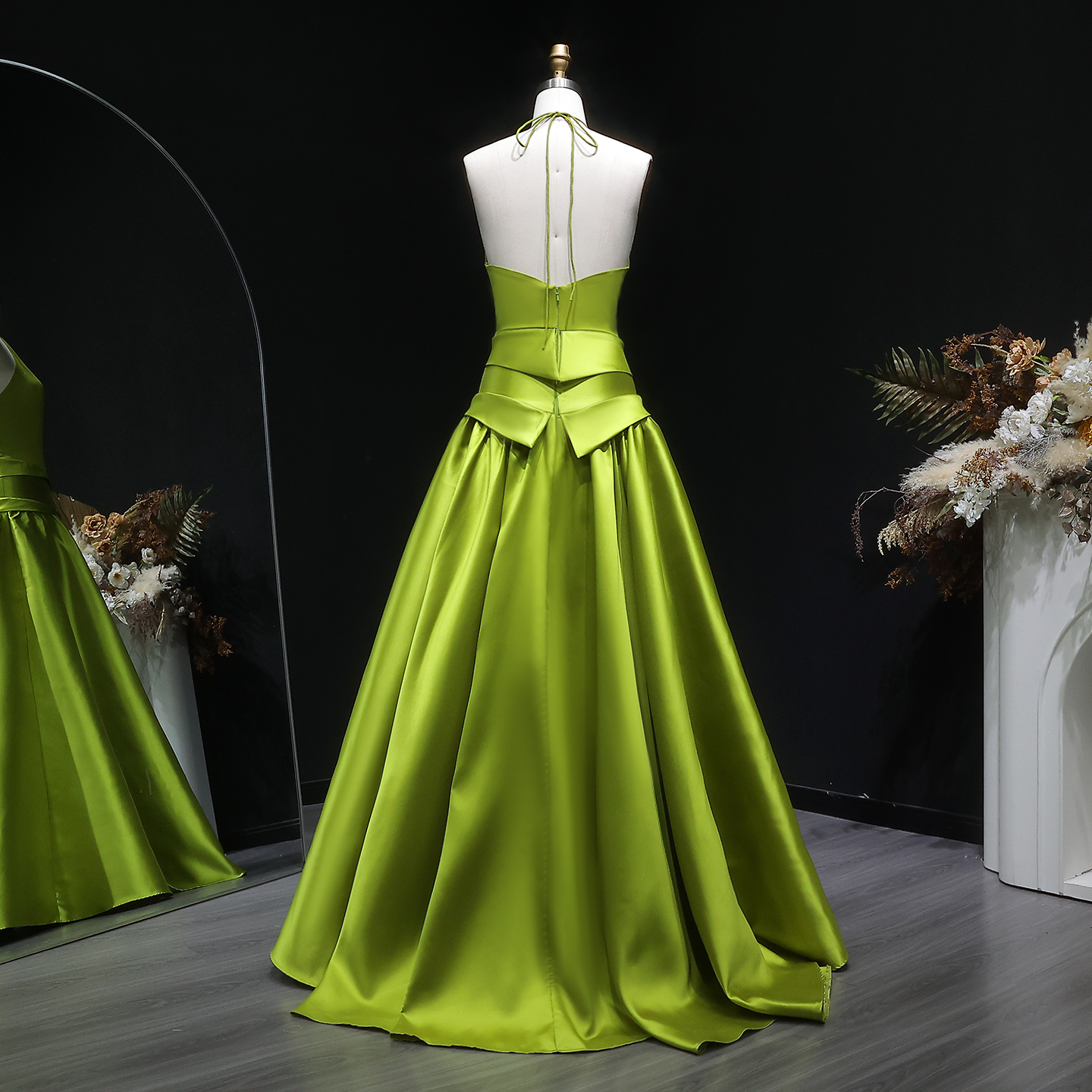 Sharon Said SF148 Elegant Olive Green Evening Dress Halter Draped Open Back Women's Simple Wedding Party Gown| Alibaba.com Sharon Said SF148 Elegant Olive Green Evening Dress Halter Draped Open Back Women's Simple Wedding Party Gown| Alibaba.com