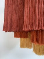 Abat-jour en macramé à franges cylindriques nouées à la main, style rustique de luxe OEM, pour penthouse et décoration haut de gamme