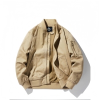 Blouson Bomber en Polyester Coupe Ample Style Streetwear Personnalisé, Veste de Vol Légère Sportive Décontractée pour le Printemps