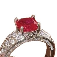 Nouvelle bague de style chinois antique en jade émeraude avec pompon et incrustation de CZ, design unique et élégant, pour l'index