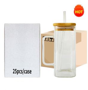 Tasses carrées en verre borosilicate transparent de 400 ml (13,5 oz) pour sublimation, résistantes à la chaleur - Product Image 2