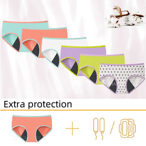Bragas de período menstrual de 4 capas para mujer, ropa interior de algodón para <span class=keywords><strong>incontinencia</strong></span> protectora posparto, calzoncillos de tiro medio para la menstruación - Product Image 2