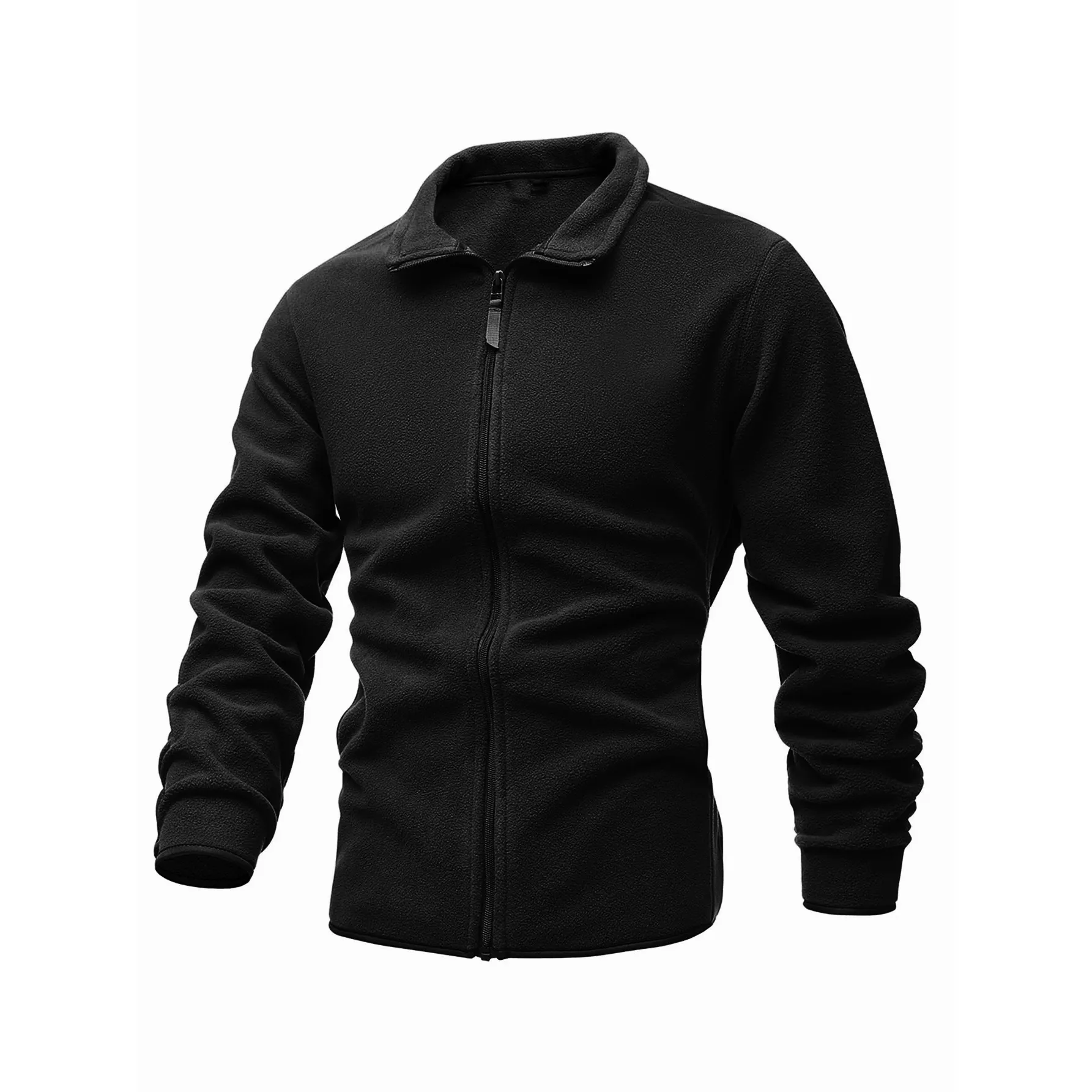 Slim Double-sided Velvet Tactical Sweater Casual Mock Neck Zipper Black Camouflage for Man Jacket Tactical