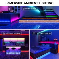 Kit de bande lumineuse LED intelligente RGB 12V 24V IP20 IP65 pour rétroéclairage de téléviseur LED, 5V USB, flexible, contrôlable par application, changement de couleur