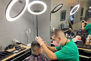 Inlightray 18 Inch <strong>Led</strong> Wall Mounted Ring Light for Barber Shop Studio Makeup Photography With Stand Phone Holder Remote - Product Image 4