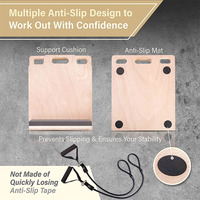 Planche extensible en bois pour étirement des mollets avec bandes de résistance et conception confortable de Protection du talon avec antidérapant