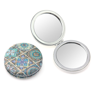 Round <b>Foldable</b> Makeup <b>Mirror</b> Compact Double Sided PU Leather Vintage Mandala Compact <b>Mirror</b> for Purses Portable for Daily Use - Product Image 5