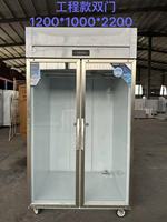 Vitrine réfrigérée pour viande en acier inoxydable, avec façade ouverte en verre courbé, pour boucherie et supermarché