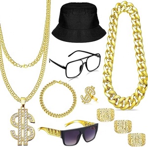 PAFU Kit de disfraz de Hip Hop 80s 90s Accesorios de <span class=keywords><strong>rapero</strong></span> Kit de disfraz de fiesta de Hip Hop - Product Image 1