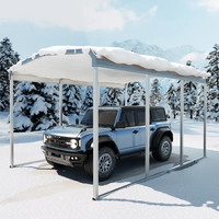 Abri d'auto en métal 13*20 FT avec cadre en métal robuste Abri d'auto de garage en métal avec toit en acier galvanisé