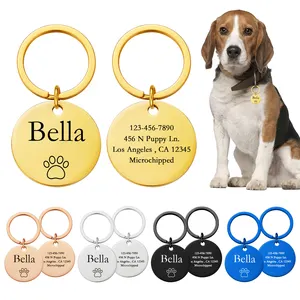 Personalized Dog Collar Address ID Tags for Dogs Cats with Free Engraving Customizable Medal Accessories