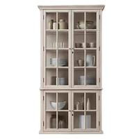 Armoire moderne en bois massif avec porte vitrée, rangement durable