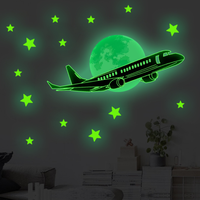 Autocollant mural décoratif personnalisé lumineux plat ou 3D brille dans le noir étoiles brille dans le noir autocollant