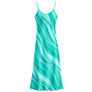 Robe longue rayée à fines bretelles, décontractée pour l'été, couleur bonbon, en polyester tissé, coupe ample, ourlet droit - Product Image 6