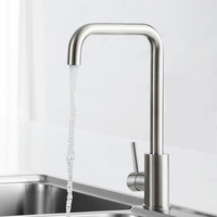 Robinet de cuisine ZOYUE en acier inoxydable 304 finition dorée, à poser sur plan, eau chaude et froide, col de cygne, vente en gros usine