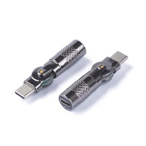180 gradi rotativo luminoso in lega di zinco Micro USB femmina a tipo C maschio connettore adattatore <span class=keywords><strong>convertitore</strong></span> di ricarica per trasferimento dati - Product Image 1