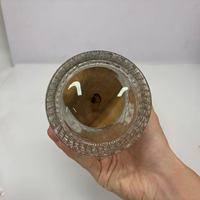 Klares Glas-Kerzenglas mit Holzdeckel, Leeres Zylindrisches Glasgefäß für Duftkerzenherstellung und Raumduftverpackung