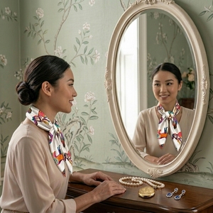 Ready Packaged Scarf <strong>Mother's</strong> Day <strong>Gift</strong> <strong>From</strong> <strong>Daughter</strong> <strong>to</strong> <strong>Mother</strong> Elegant Lady Neck Decor Polyester Ribbon Wholesale - Product Image 4