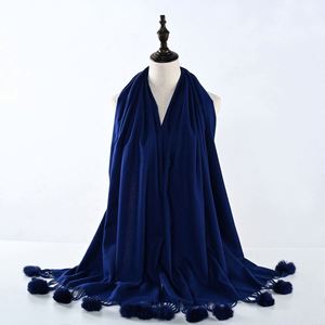 Chales y Bufandas Largos de Acrílico de Color Sólido para Mujer, Bufanda de Pashmina Elegante para Invierno - Product Image 6