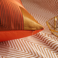 Housse de coussin jacquard de luxe de style nordique de haute qualité, noir et or, pour canapé, décoration de salon, pour la maison, l'hôtel