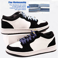 Lacets plats en denim WEGOODZF de haute qualité, emballés par paires, pour chaussures décontractées, baskets de sport et bottes, avec embouts métalliques