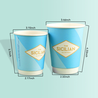 Gobelets en papier écologiques pour boissons chaudes Tasse à café jetable haut de gamme avec couvercle noir pour les petites entreprises