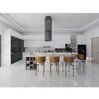 CBMMart Armoires design à rendu d'effet 3D Table d'îlot avec rangement Armoire de cuisine pour la maison laquée au design moderne personnalisé