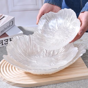 Assiette <span class=keywords><strong>en</strong></span> <span class=keywords><strong>verre</strong></span> transparente Sinyao, style classique moderne, ronde, pour fruits, légumes, salades, desserts, usage domestique - Product Image 5