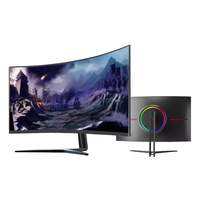 Écran de bureau incurvé pour jeux PC 19-34 pouces IPS LCD 144Hz/165Hz 2K/4K HDR avec barre lumineuse RGB, DC DP