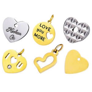 D022 Amazing Hot Stainless Steel <strong>Charm</strong> Heart <strong>Word</strong> Letter <strong>Charm</strong> love You More Necklace Pendant Jewelry Findings - Product Image 2