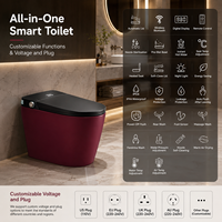 WC intelligent de luxe moderne de haute qualité avec réservoir intégré, bidet en céramique, siège chauffant et fonction basse pression d'eau