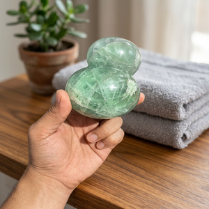 Sphère de cristal de fluorite verte naturelle sculptée – Décoration d'intérieur sur le thème des fées, cadeau en pierres précieuses - Product Image 2