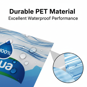 Customised wholesale PVC bottle <b>labels</b>: double-sided <b>waterproof</b> <b>labels</b> for mineral water, soft drinks, wine and beer - Product Image 4