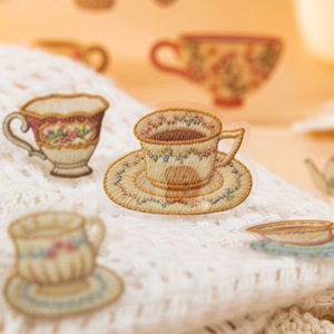 Paquete de 20 pegatinas de bordado simulado, con escenas creativas retro diarias en el diseño del <span class=keywords><strong>libro</strong></span> - Product Image 4