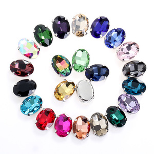 Oval crystal claw diamond, glass hand-sewn diamond, hair band, <b>wedding</b> dress, crystal diamond <b>accessories</b>, super oval diamond - Product Image 3