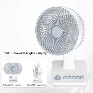 Ventilateur de bureau de style vintage, six vitesses, batterie 6000 mAh, charge USB, longue autonomie, moteur silencieux sans balais - Product Image 4