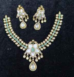 Collier de mariée indien pour femme avec pierres, bijoux traditionnels, vente en gros, personnalisation de bijoux - Product Image 1