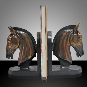 Horse Head Bookends Metal Bronze 120x120x220mm Office Desktop Decorative Craft - Product Image 2
