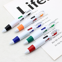 Stylo bille multicolore portable avec mousqueton, personnalisable avec logo, idéal comme cadeau publicitaire, 4 couleurs, en plastique, stylos mousquetons