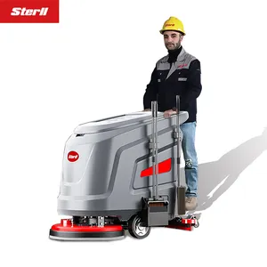 Sterll Sx530 Hand Push Scrubber Machine Gebruikt Op Marmer Hard Hout Betonnen Vloer Met Grote Watertank