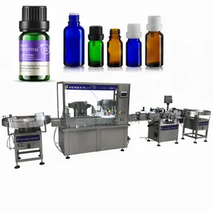 Machine d'étiquetage de capsulage de remplissage d'huile de massage de sérum de bouteille en verre de contrôle de PLC 10-50ml