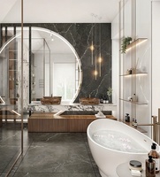 Meubles-lavabos muraux sur mesure, minces et hauts, en panneaux de particules, avec éclairage, pour la maison et l'hôtel