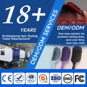 Cepillo de Peinado Resistente al Calor con Logotipo Personalizado, Cepillo de Madera Ventilado con Rodillo de Nylon Rígido para Barberos Profesionales - Product Image 6