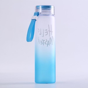 Colorato lettera bottiglia di acqua di vetro <span class=keywords><strong>con</strong></span> copertura del panno glassato bottiglia di vetro portatile bere tazza - Product Image 2