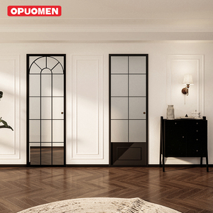 Portes Françaises Modernes Finies à Prix Abordable, Résistantes aux Ouragans, Testées <span class=keywords><strong>Miami</strong></span> Dade, Porte en Verre à Battant en Aluminium - Product Image 3