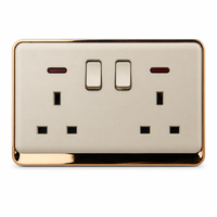 Nouvelle prise murale électrique 13A au design incurvé, durable, avec Ethernet, ignifuge, pour projets de décoration intérieure