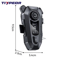 Casque de moto TIYPEOR avec interphone, microphone, écouteurs, écran LED, radio FM, étanche
